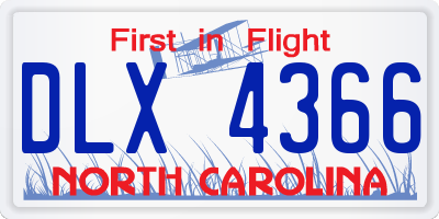 NC license plate DLX4366