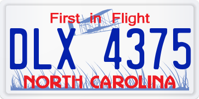 NC license plate DLX4375