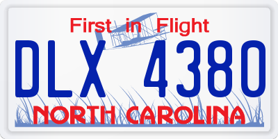 NC license plate DLX4380