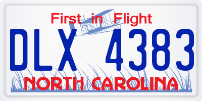NC license plate DLX4383