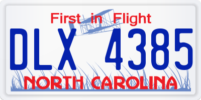 NC license plate DLX4385