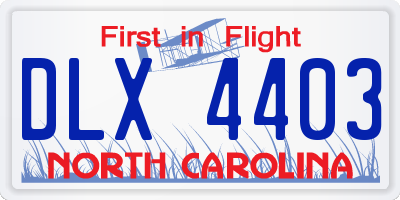 NC license plate DLX4403