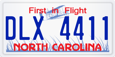 NC license plate DLX4411