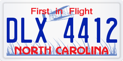 NC license plate DLX4412