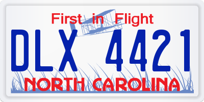 NC license plate DLX4421