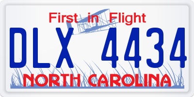 NC license plate DLX4434