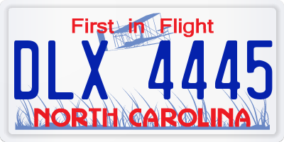 NC license plate DLX4445