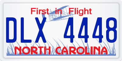 NC license plate DLX4448