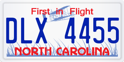 NC license plate DLX4455