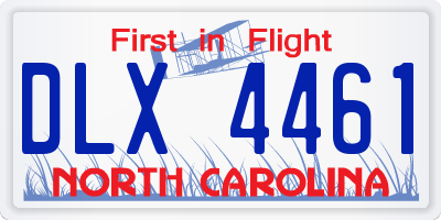 NC license plate DLX4461