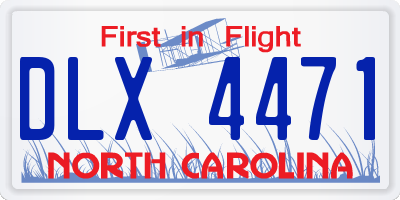 NC license plate DLX4471