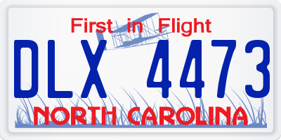 NC license plate DLX4473