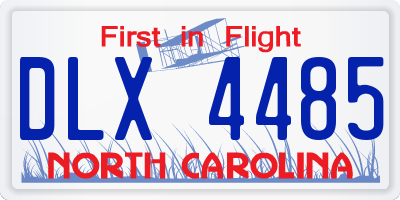 NC license plate DLX4485