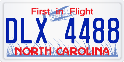 NC license plate DLX4488