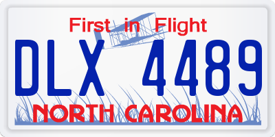 NC license plate DLX4489