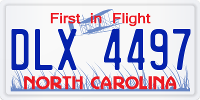 NC license plate DLX4497