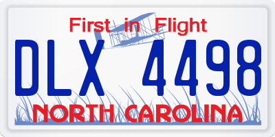 NC license plate DLX4498