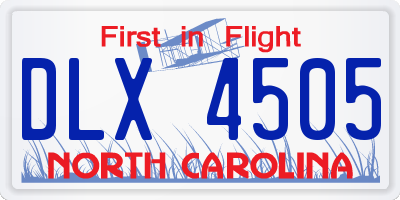 NC license plate DLX4505
