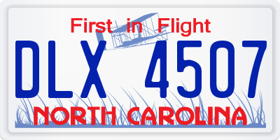 NC license plate DLX4507