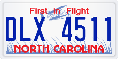 NC license plate DLX4511