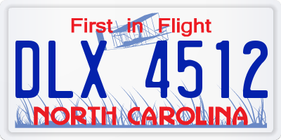 NC license plate DLX4512