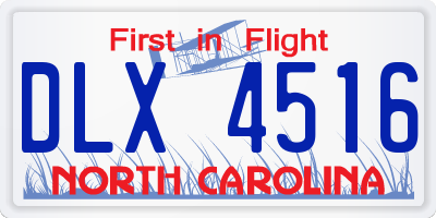 NC license plate DLX4516