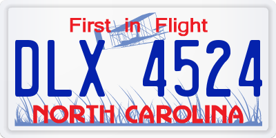 NC license plate DLX4524