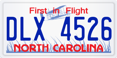 NC license plate DLX4526