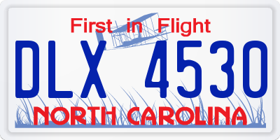 NC license plate DLX4530