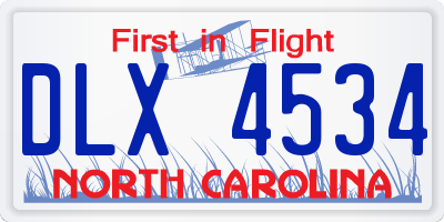 NC license plate DLX4534