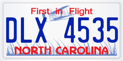 NC license plate DLX4535