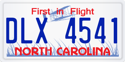 NC license plate DLX4541