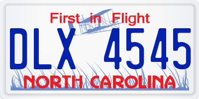NC license plate DLX4545