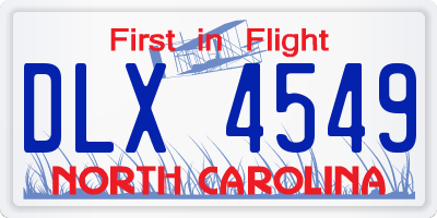 NC license plate DLX4549