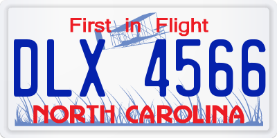 NC license plate DLX4566