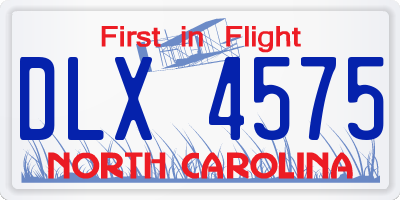NC license plate DLX4575