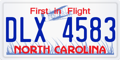 NC license plate DLX4583