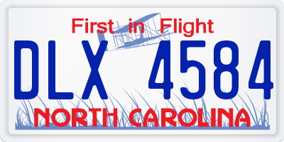 NC license plate DLX4584