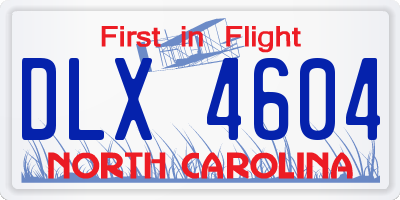 NC license plate DLX4604