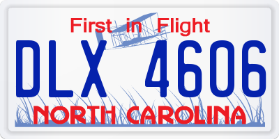 NC license plate DLX4606