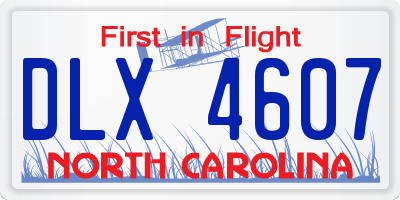 NC license plate DLX4607