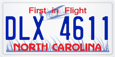 NC license plate DLX4611