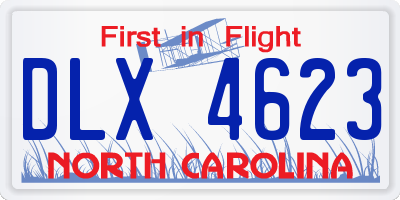 NC license plate DLX4623