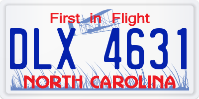 NC license plate DLX4631
