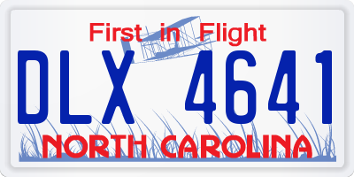 NC license plate DLX4641