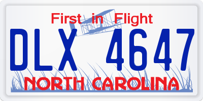 NC license plate DLX4647