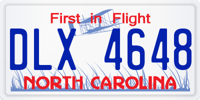 NC license plate DLX4648