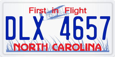 NC license plate DLX4657