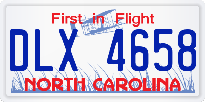 NC license plate DLX4658