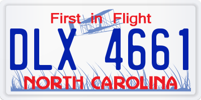 NC license plate DLX4661